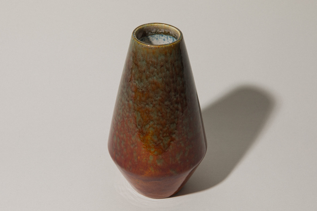 Angular pod-shaped faience VASE