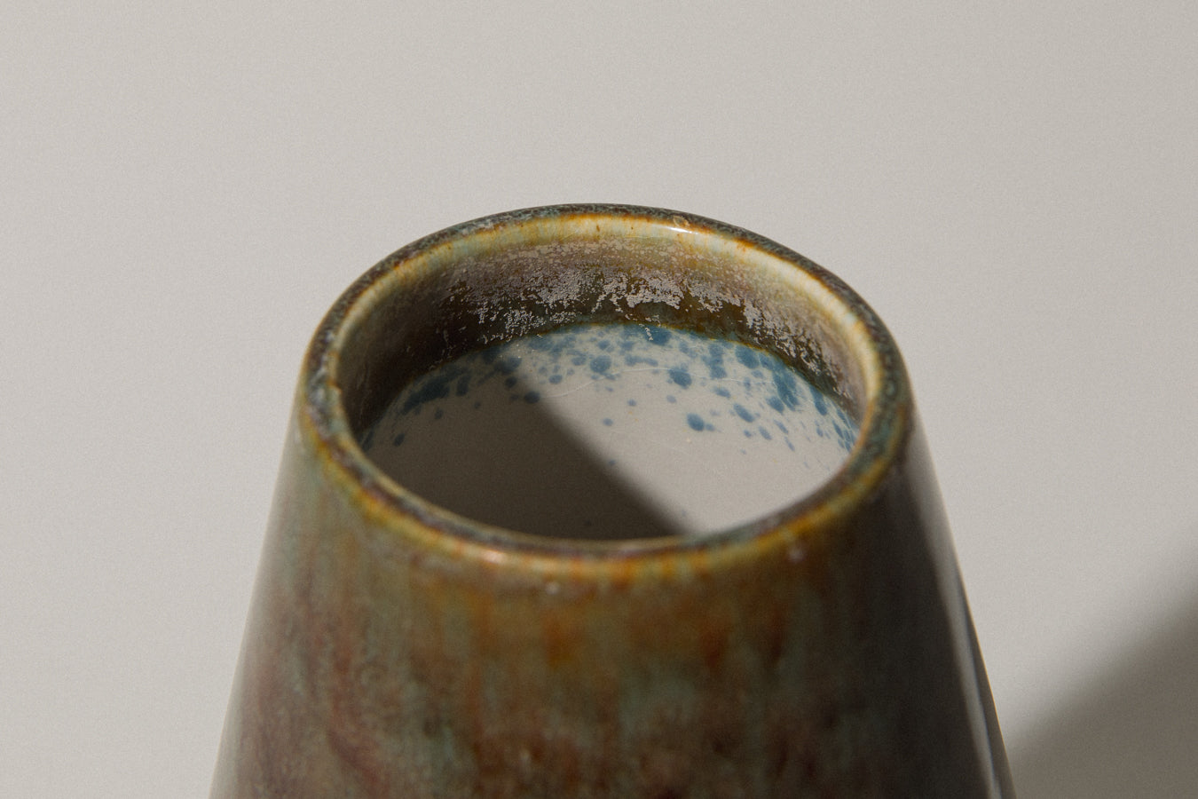 Angular pod-shaped faience VASE