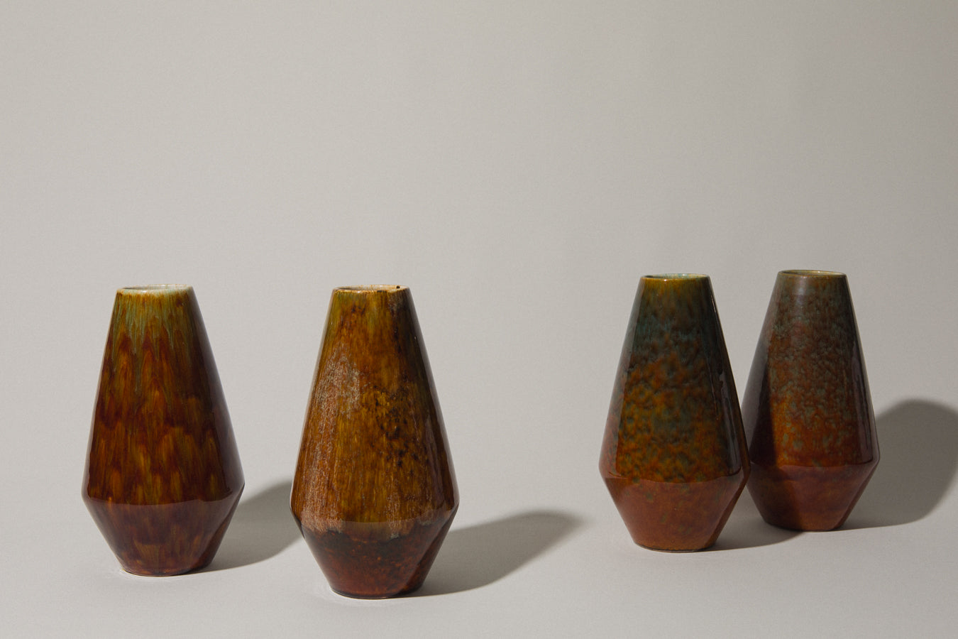 Angular pod-shaped faience VASE