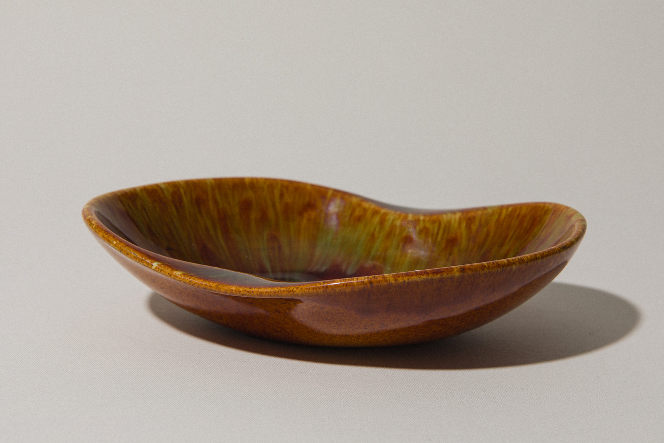 Faience TRAY with rust brown glaze _ 395