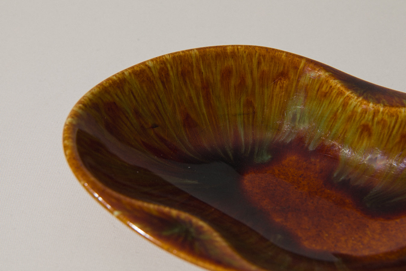 Faience TRAY with rust brown glaze _ 395