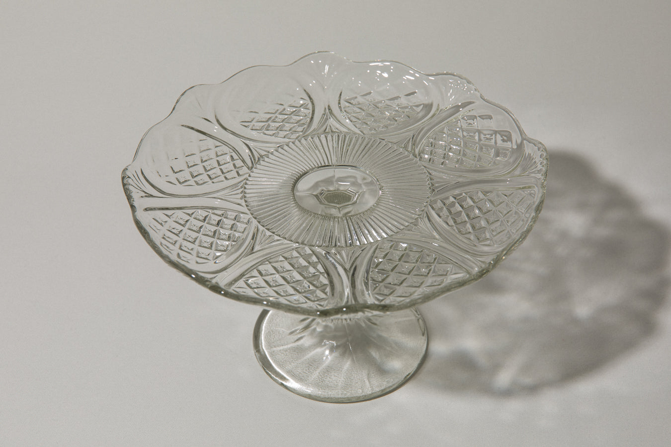 Glass footed CAKE STAND