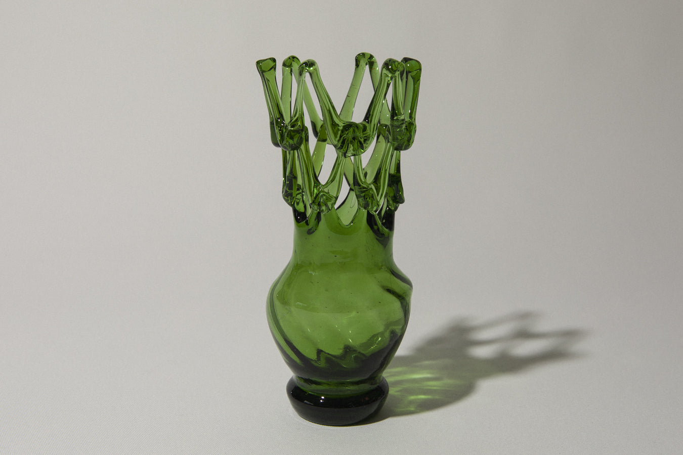 Green glass VASE