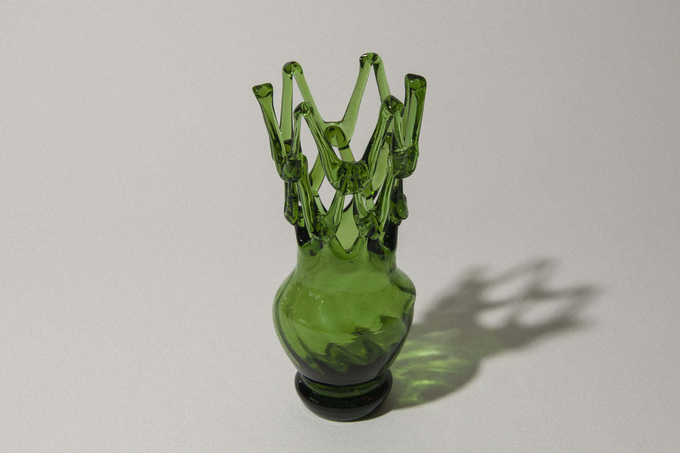 Green glass VASE