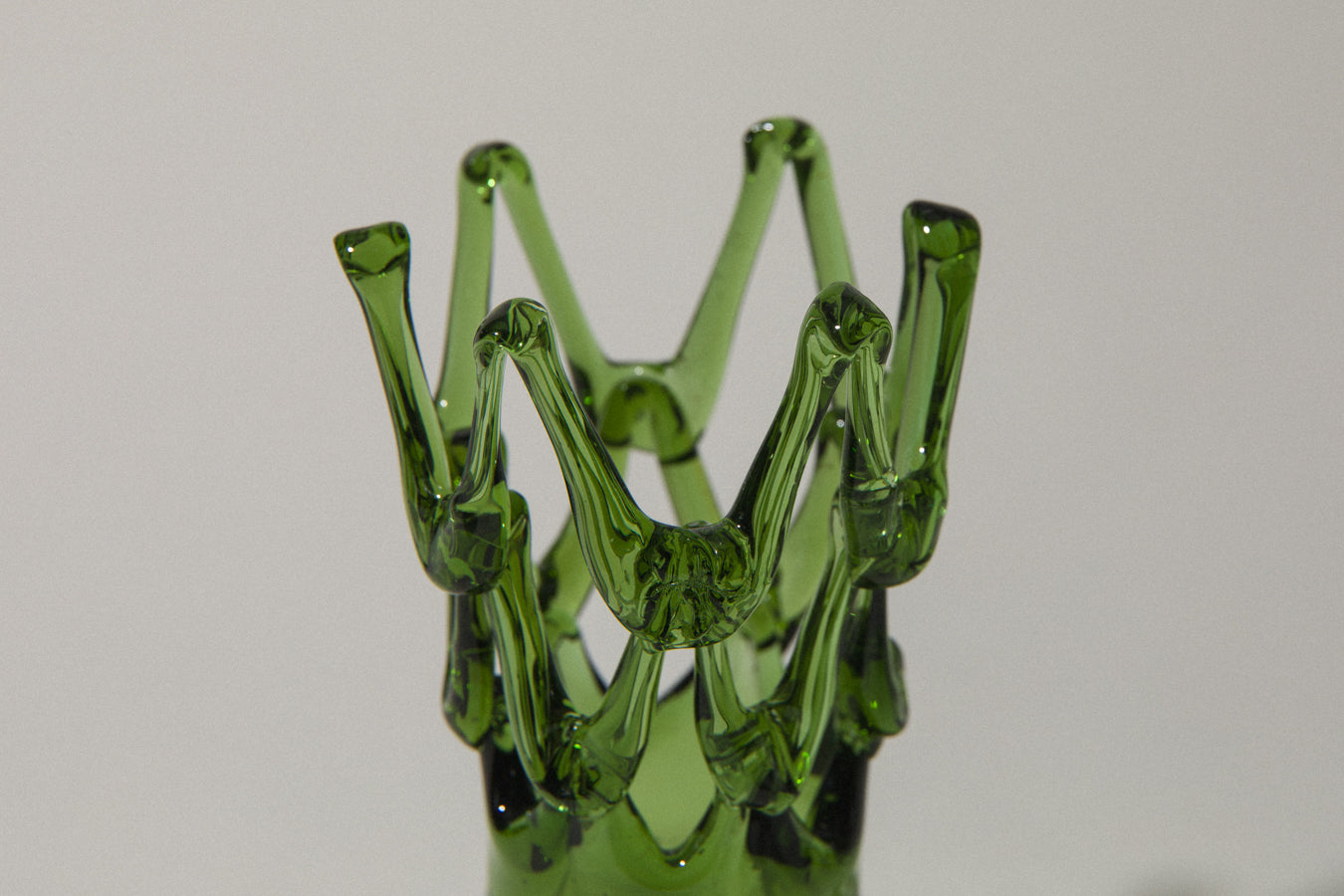 Green glass VASE