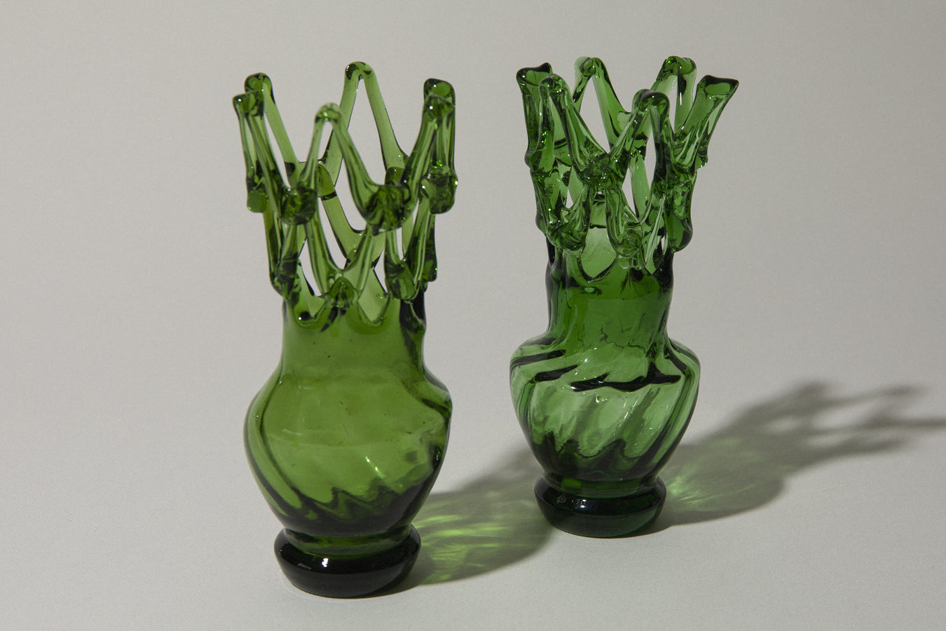 Green glass VASE