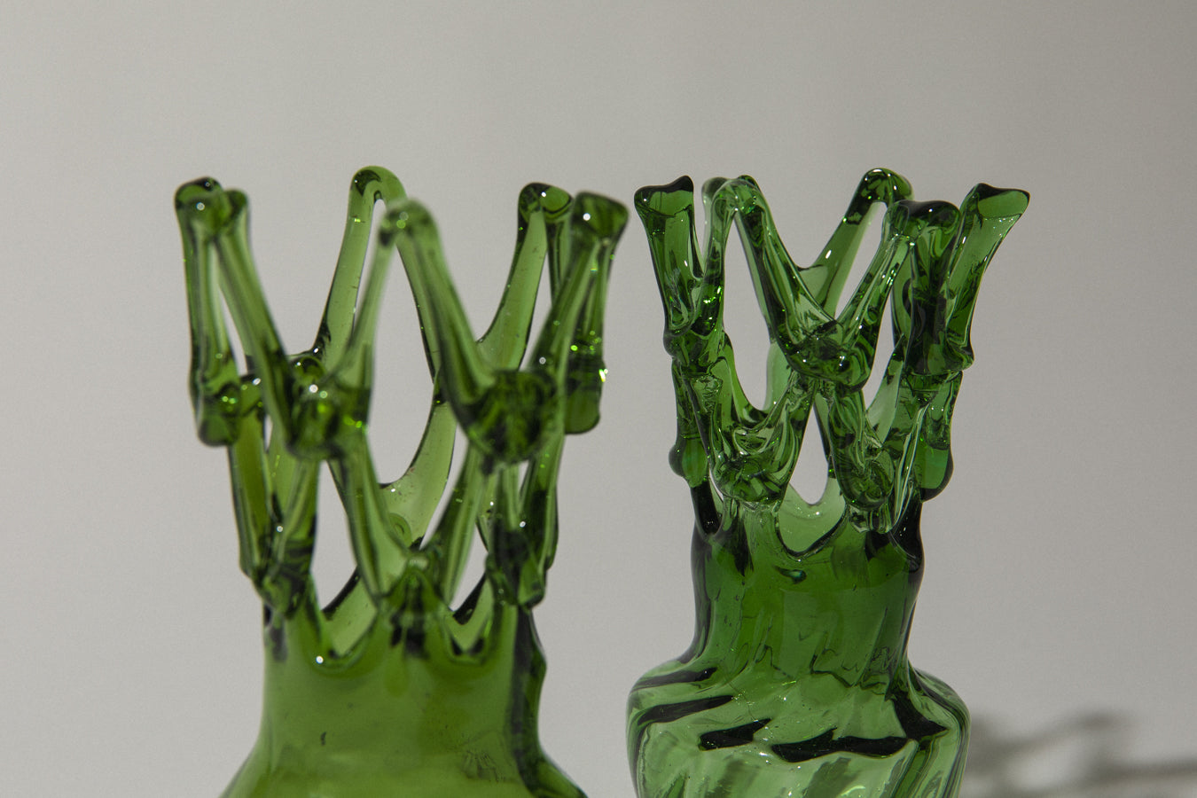 Green glass VASE