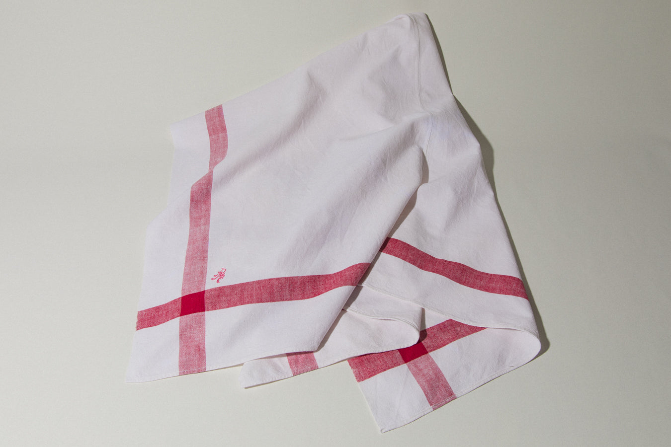 Vintage red-striped TABLECLOTH