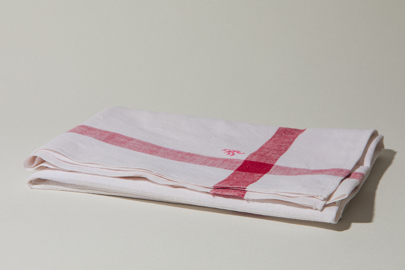 Vintage red-striped TABLECLOTH