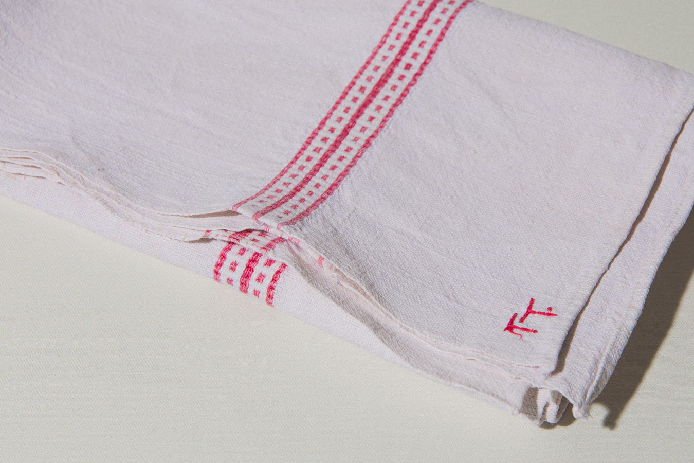 Vintage red-striped DISH CLOTH