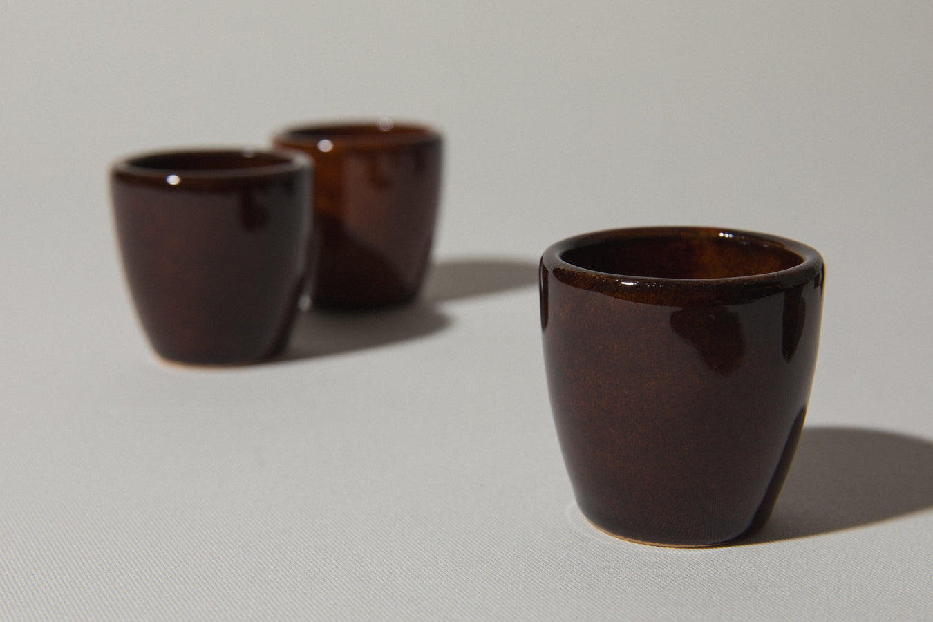 Set of six faience SHOOTER CUPS