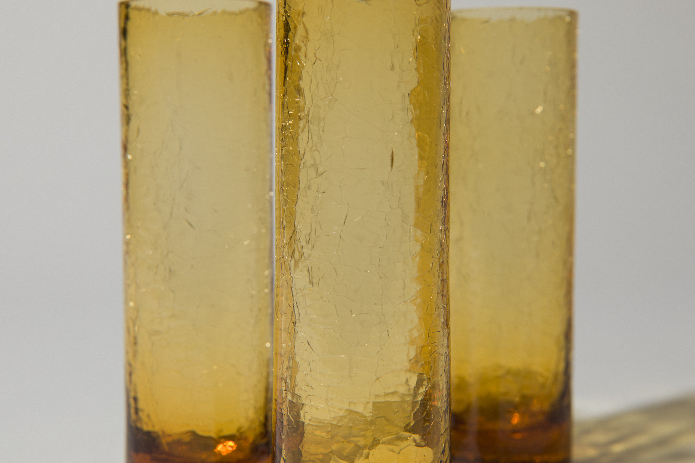 Set of six amber crackled glass TUMBLERS