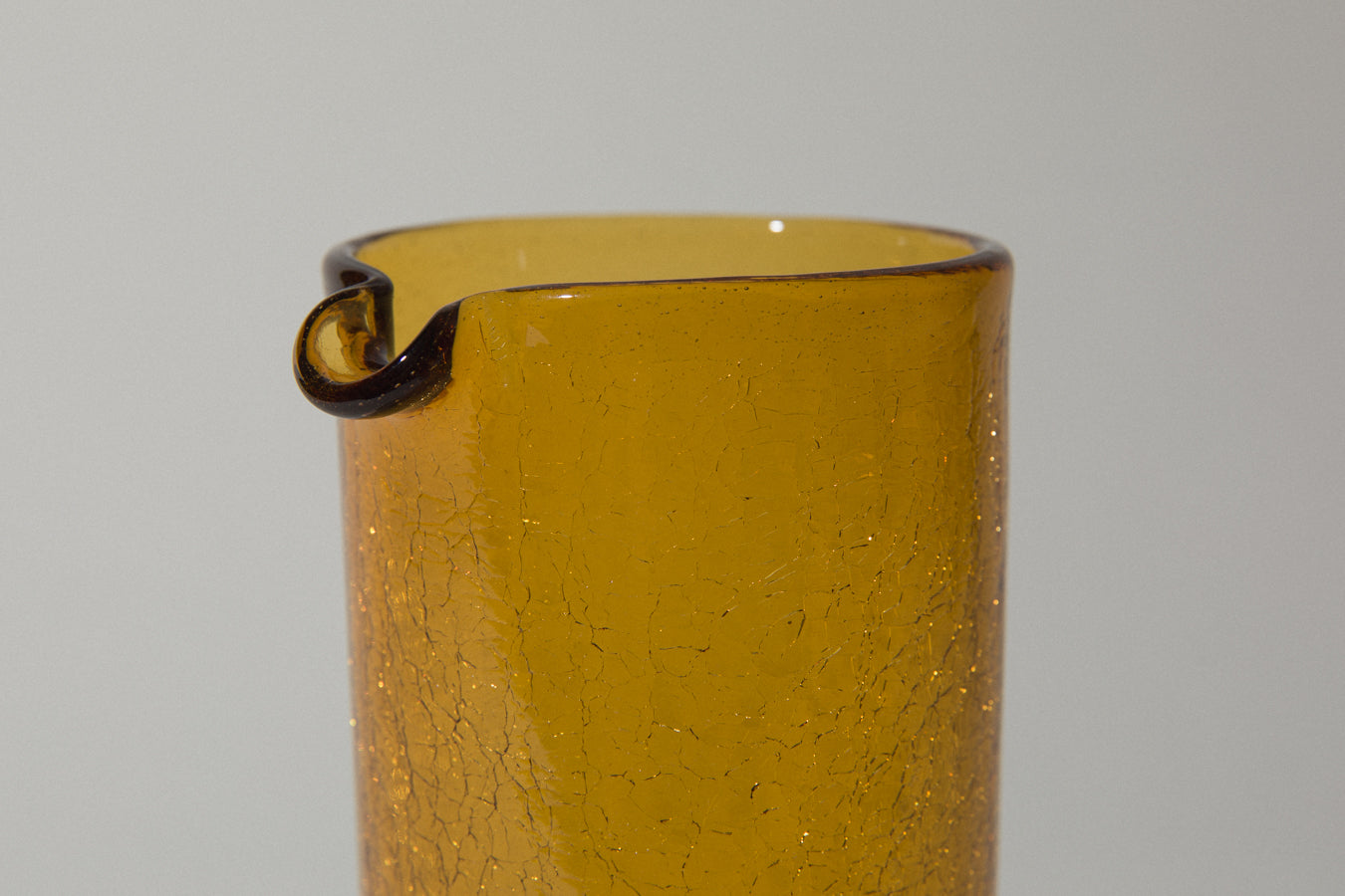 Crackled amber glass JUG