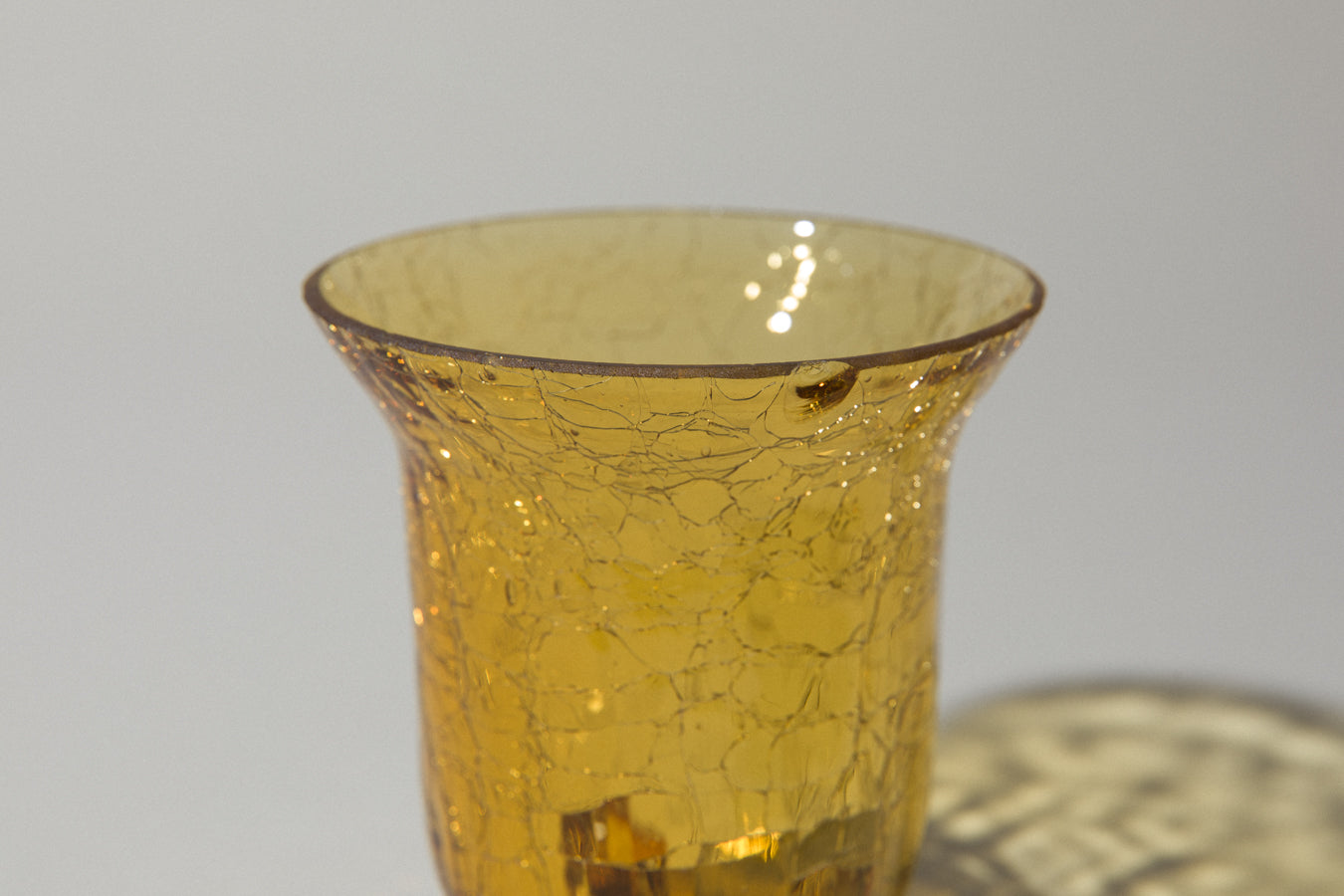 Crackled amber glass VASE