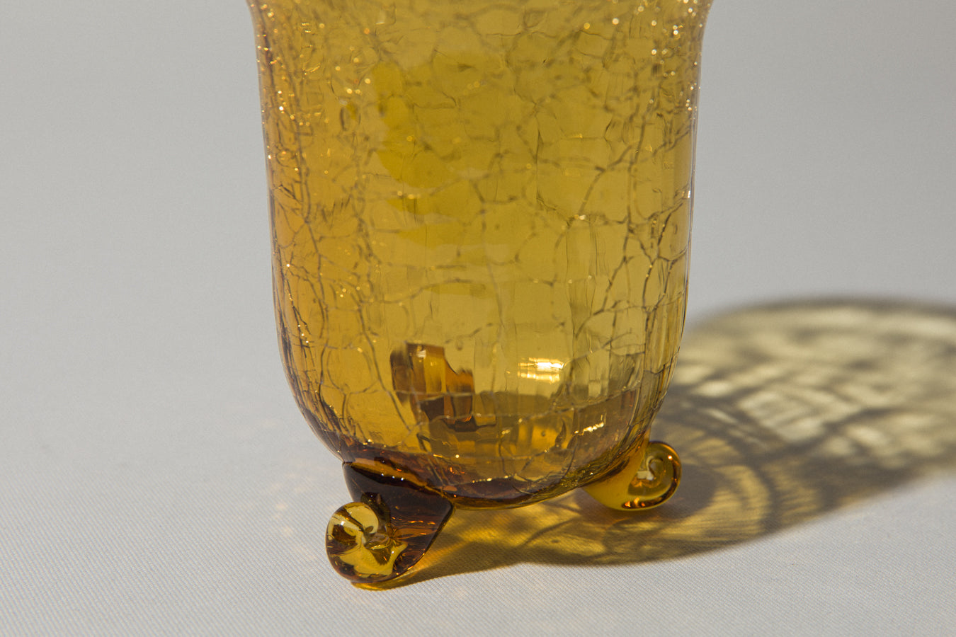 Crackled amber glass VASE