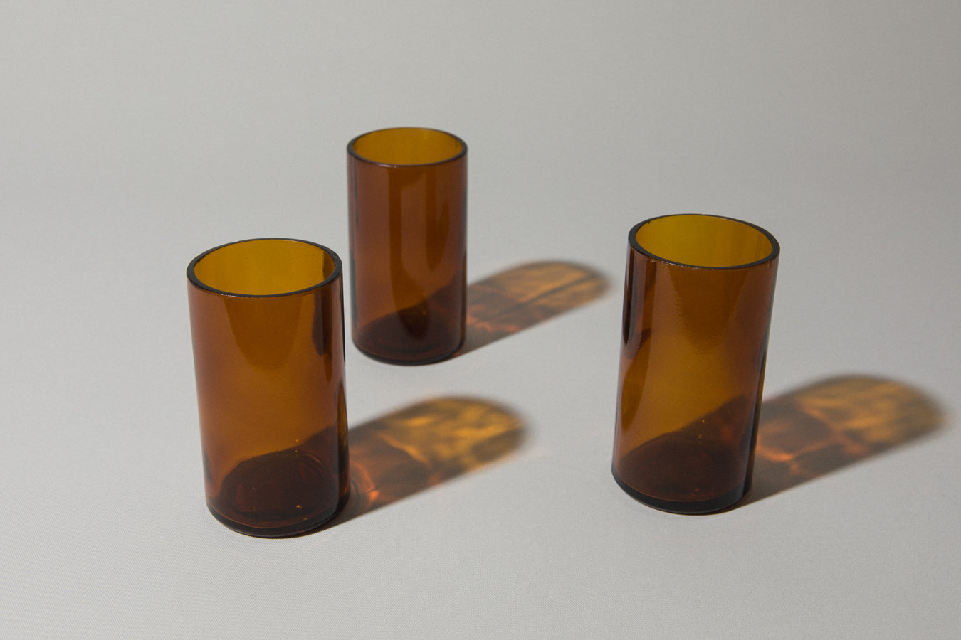 Set of three amber GLASSES