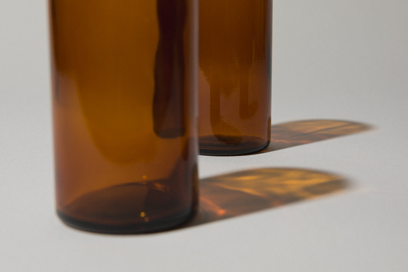 Set of three amber GLASSES