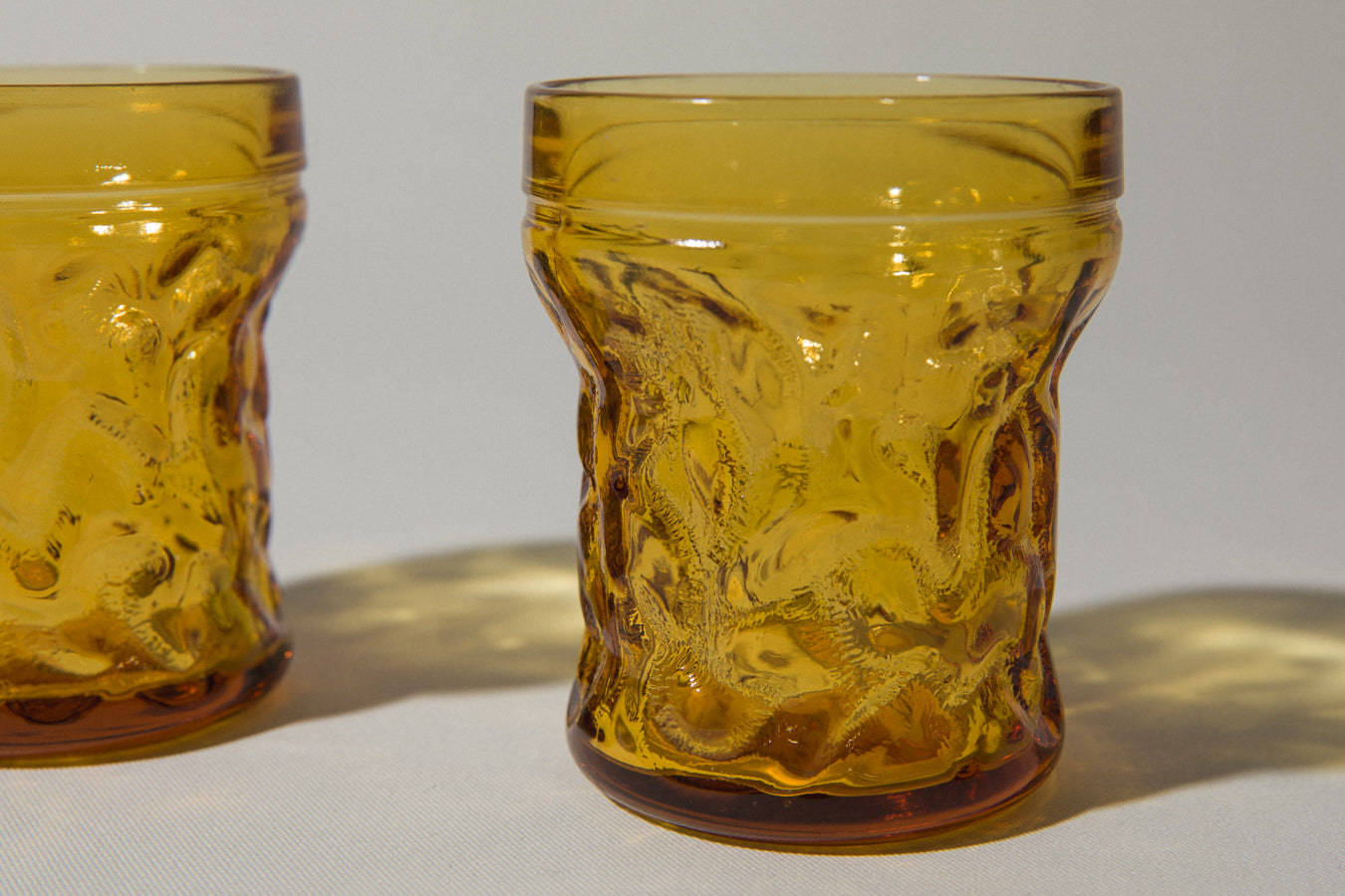 Set of two amber GLASSES