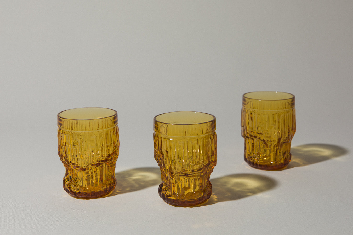 Set of three amber GLASSES