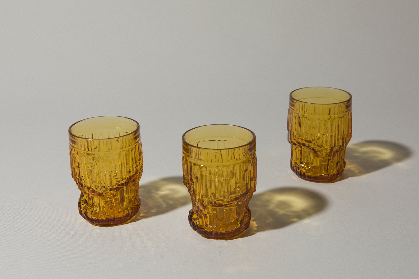 Set of three amber GLASSES