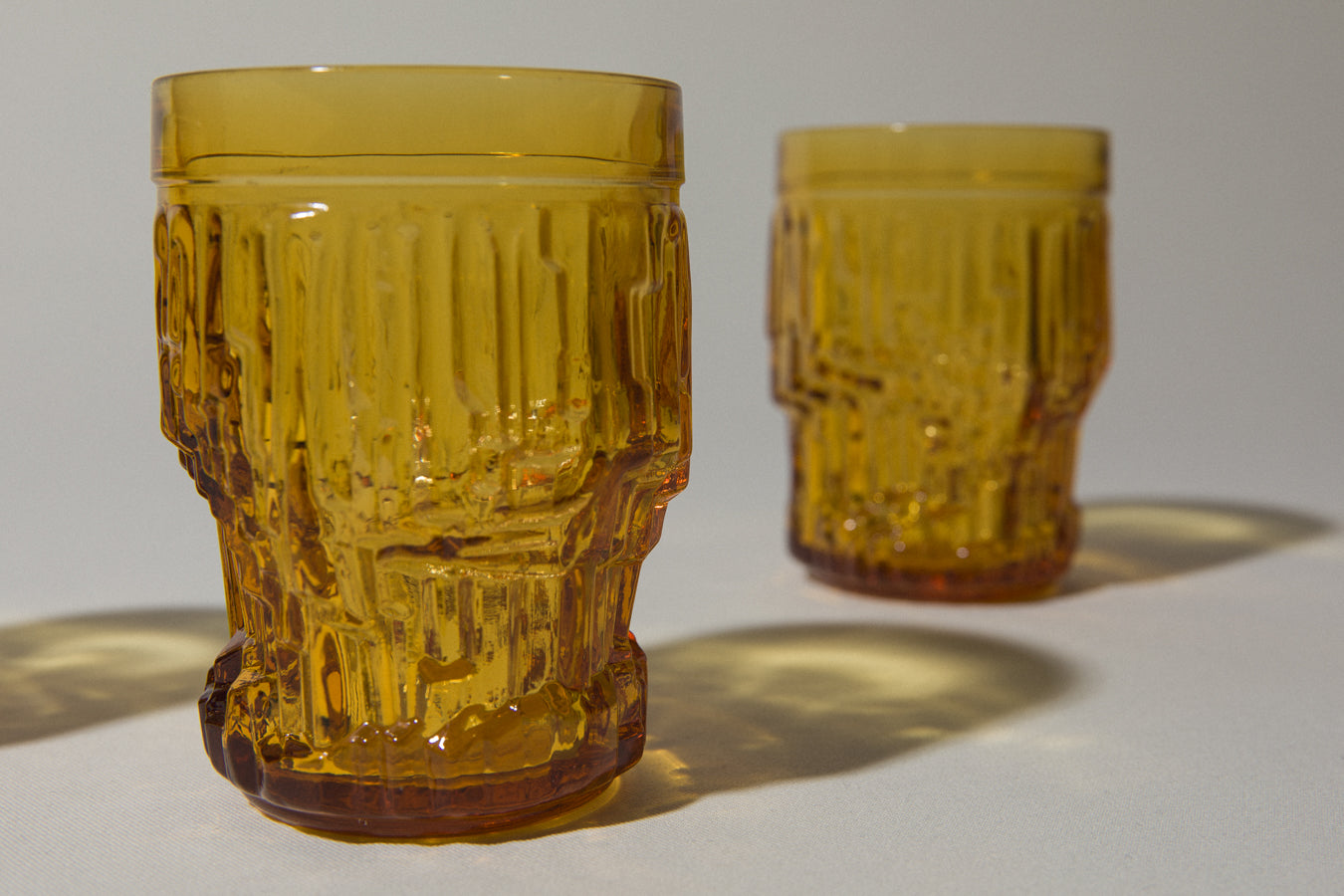 Set of three amber GLASSES