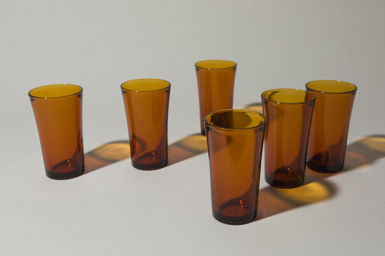 Amber drinking GLASSES tall