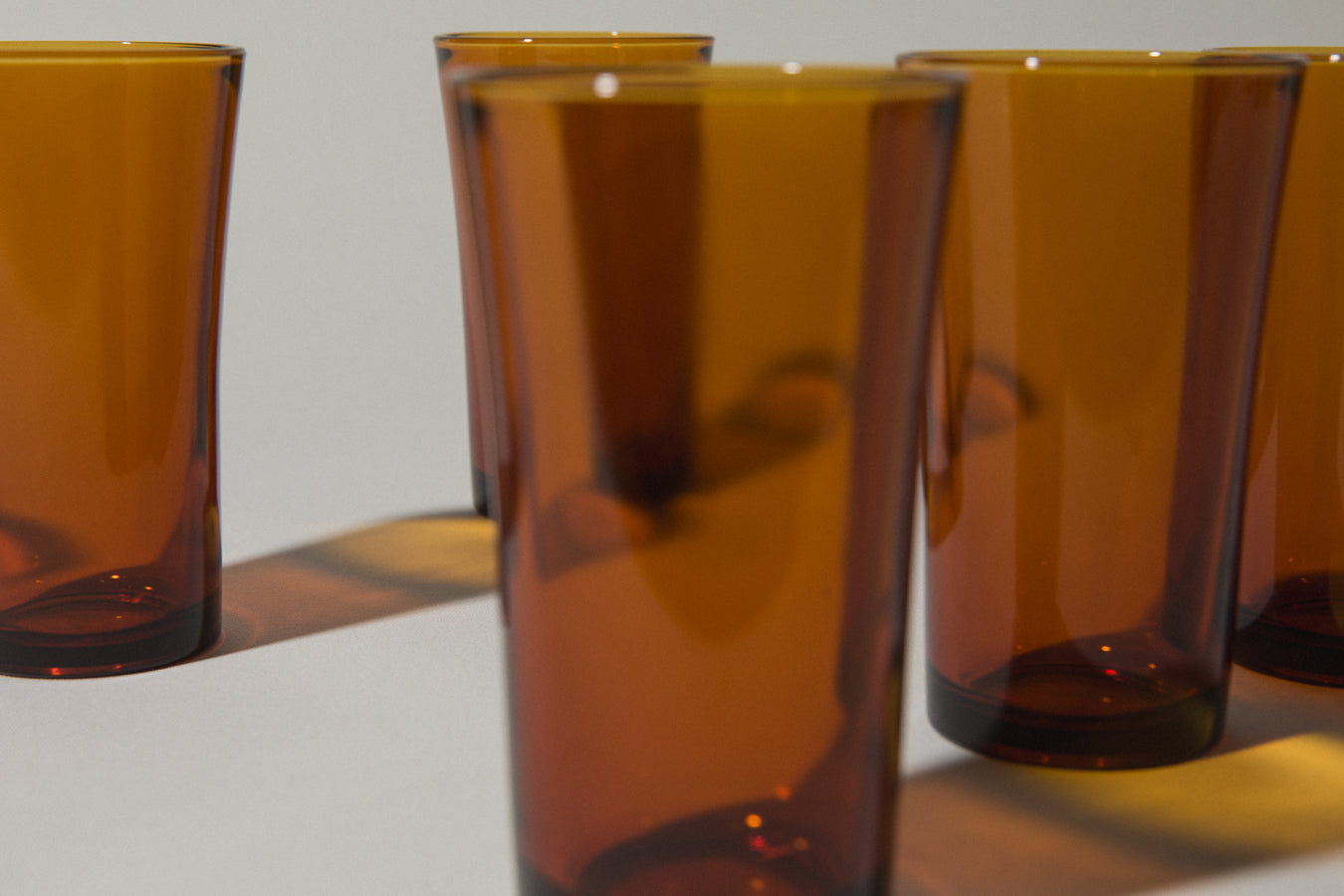 Amber drinking GLASSES tall