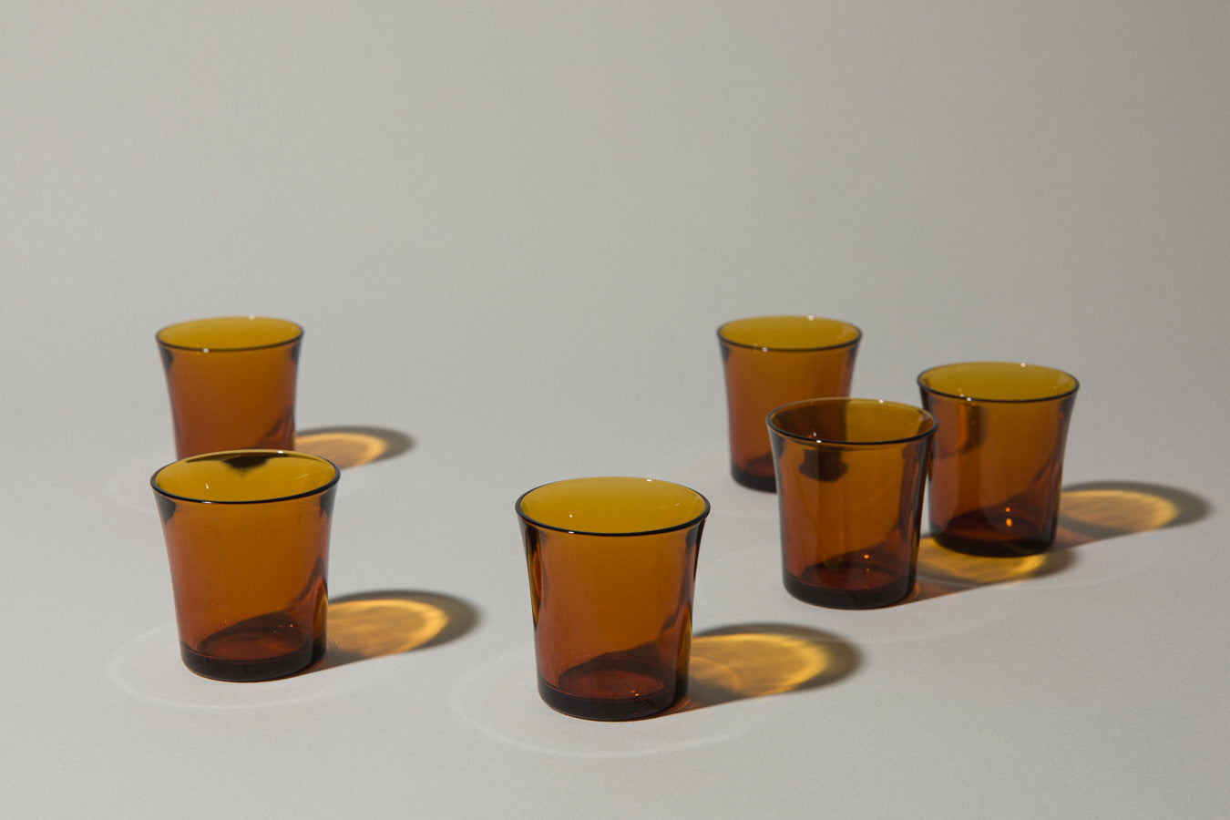 Amber drinking GLASSES small