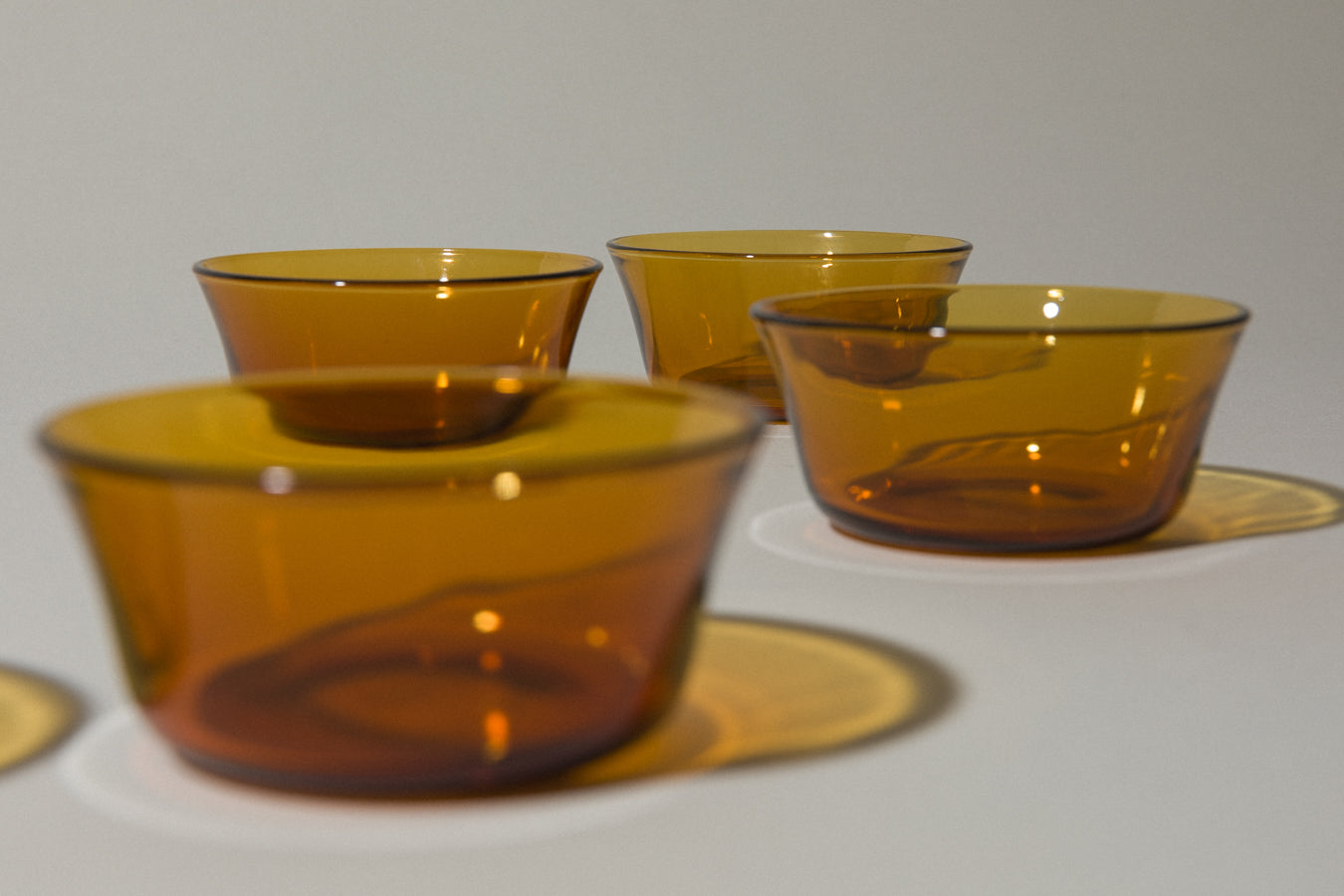 Set of six amber glass BOWL