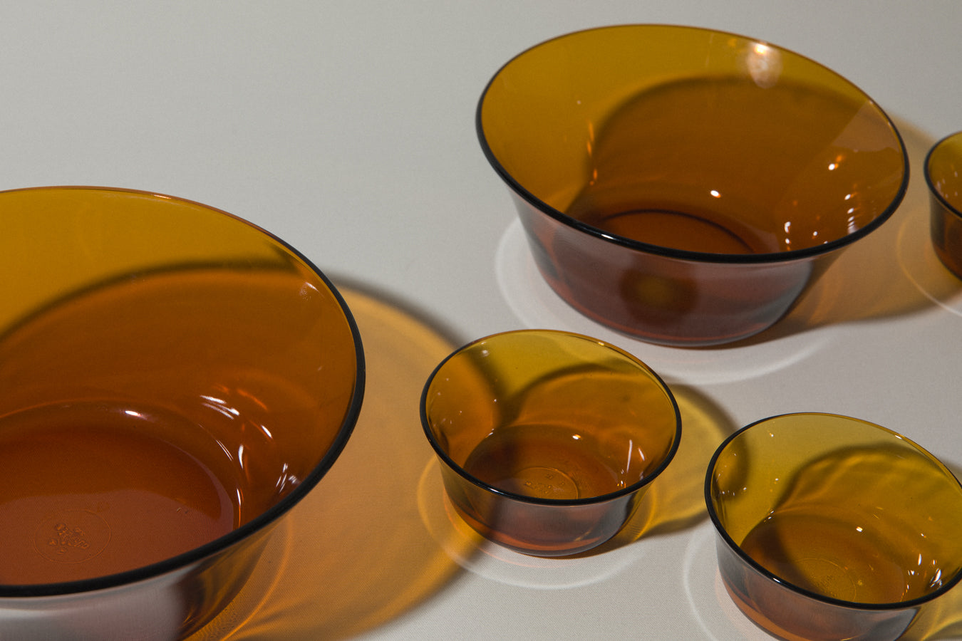 Set of six amber glass BOWL