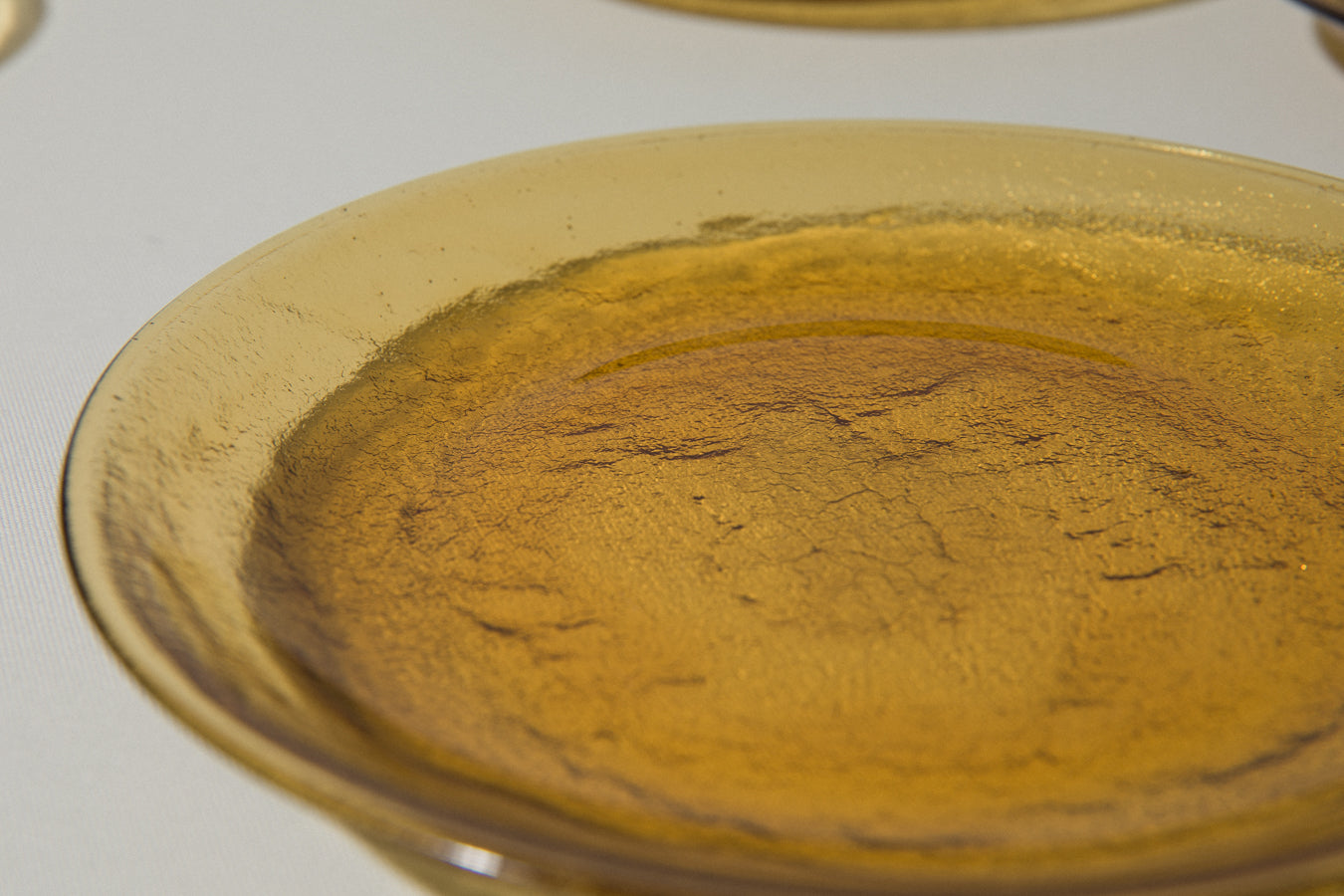 Set of five amber glass DESSERT PLATES