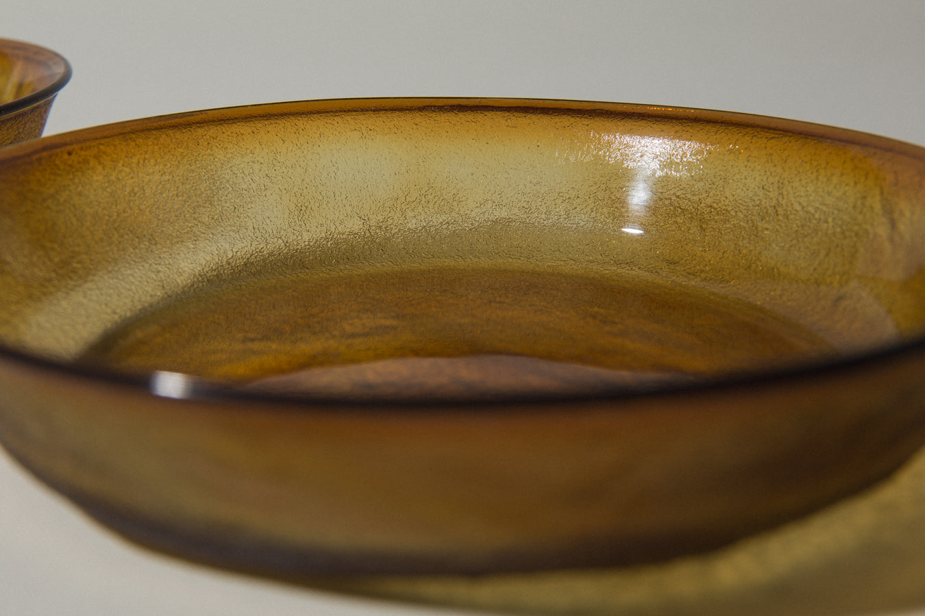Set of two amber glass SOUP PLATES