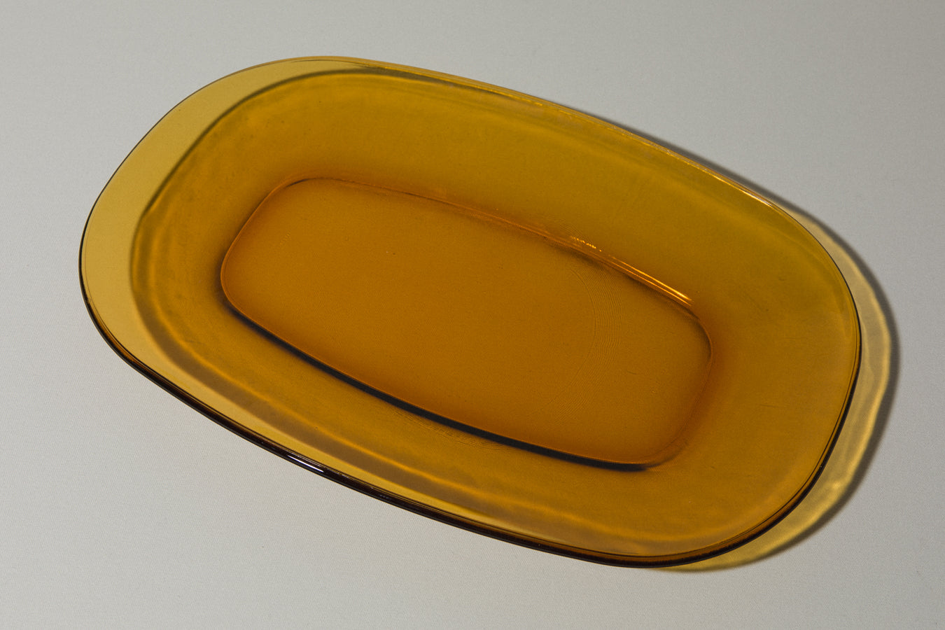 Amber glass SERVING PLATE