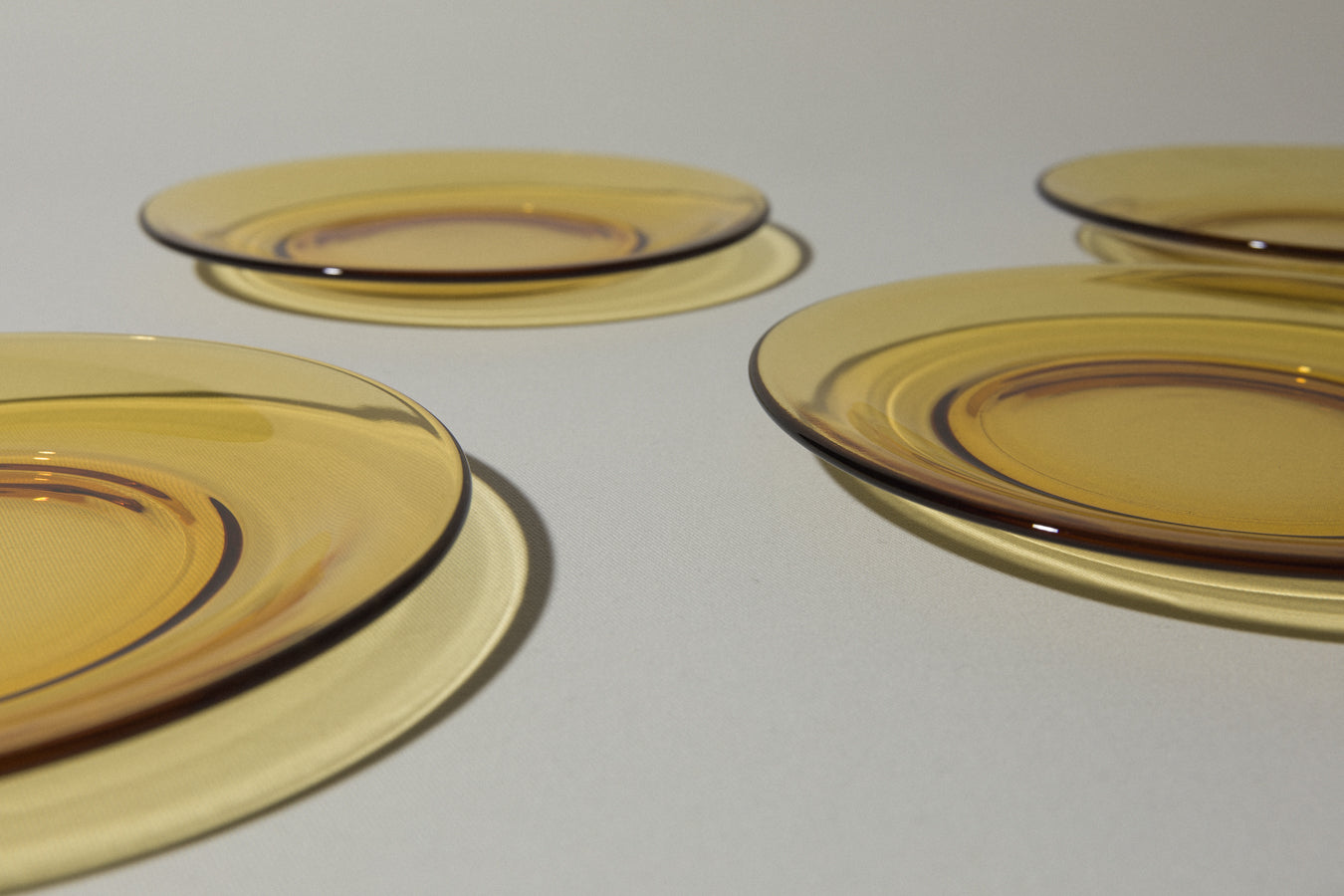Set of five amber DESSERT PLATES