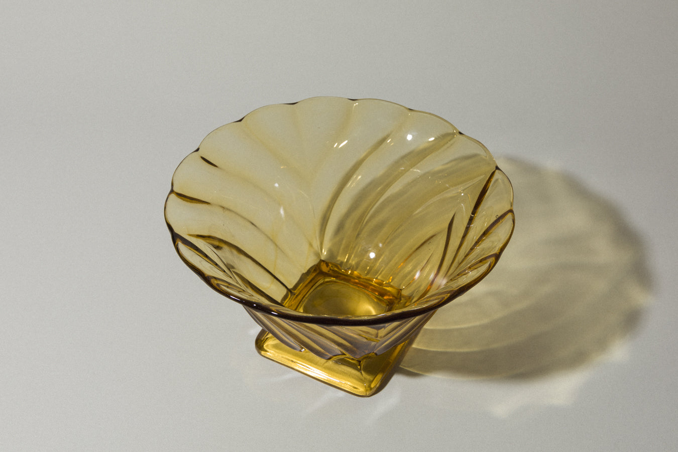Amber glass FOOTED BOWL