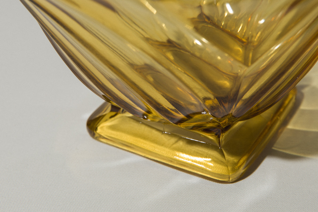 Amber glass FOOTED BOWL