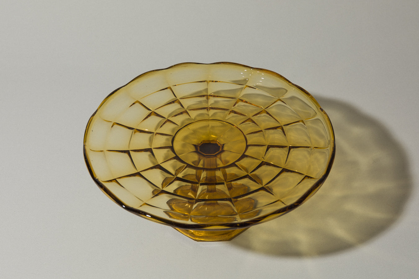 Amber glass CAKE STAND