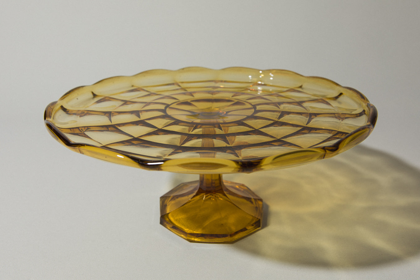 Amber glass CAKE STAND