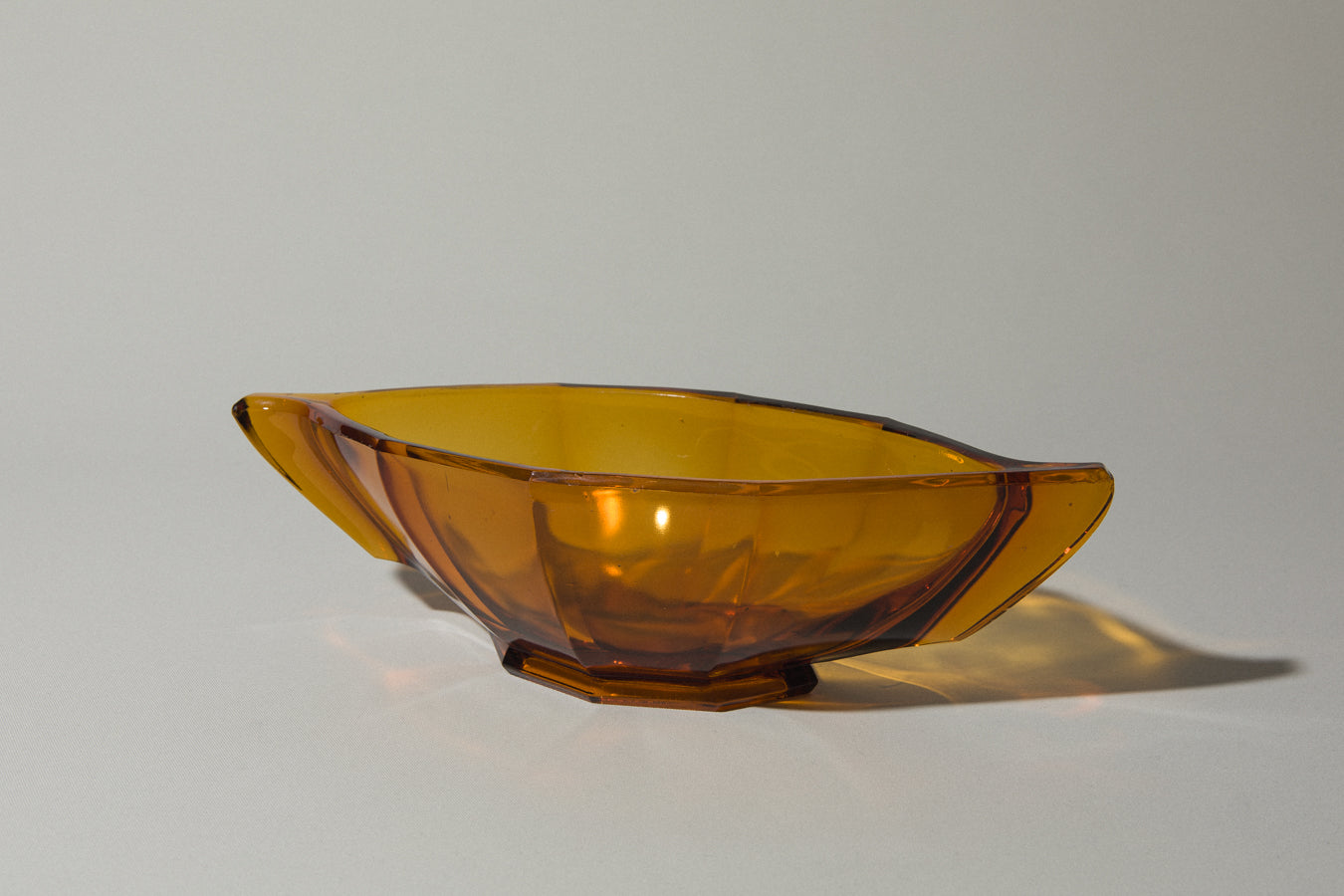 Amber glass SERVING BOWL