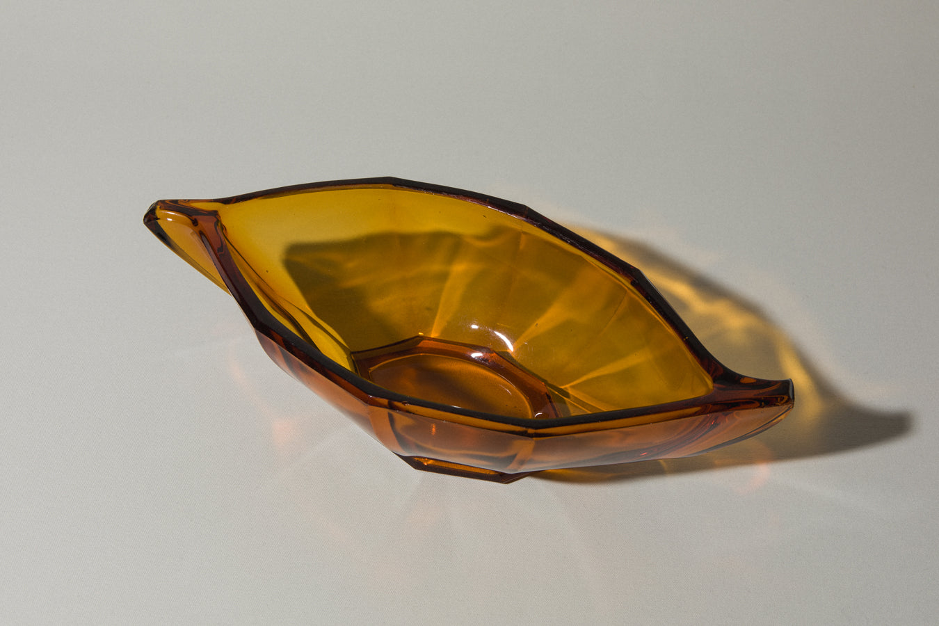 Amber glass SERVING BOWL