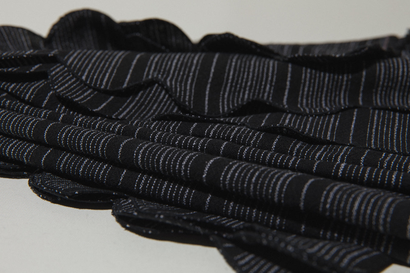 Black striped TABLECLOTH and NAPKIN SET