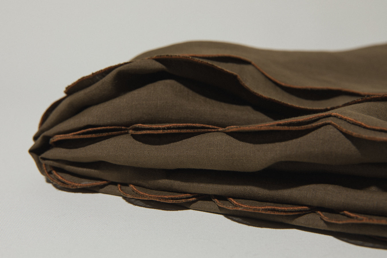 Brown embroidered TABLECLOTH