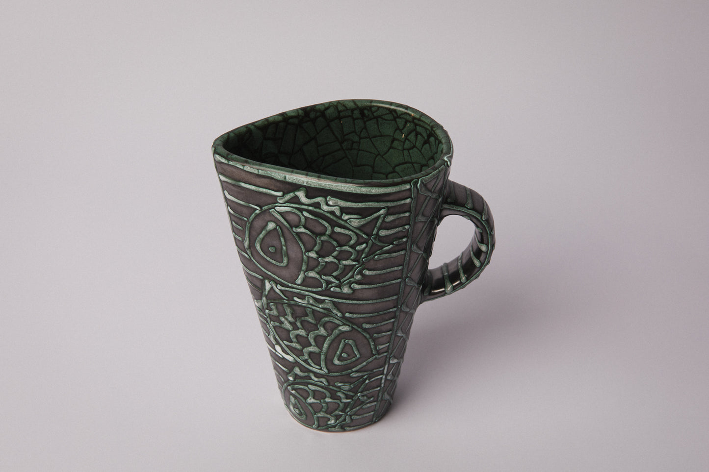 Géza Gorka Fish motif JUG - Iparművészeti Vállalat Edition _ 1325