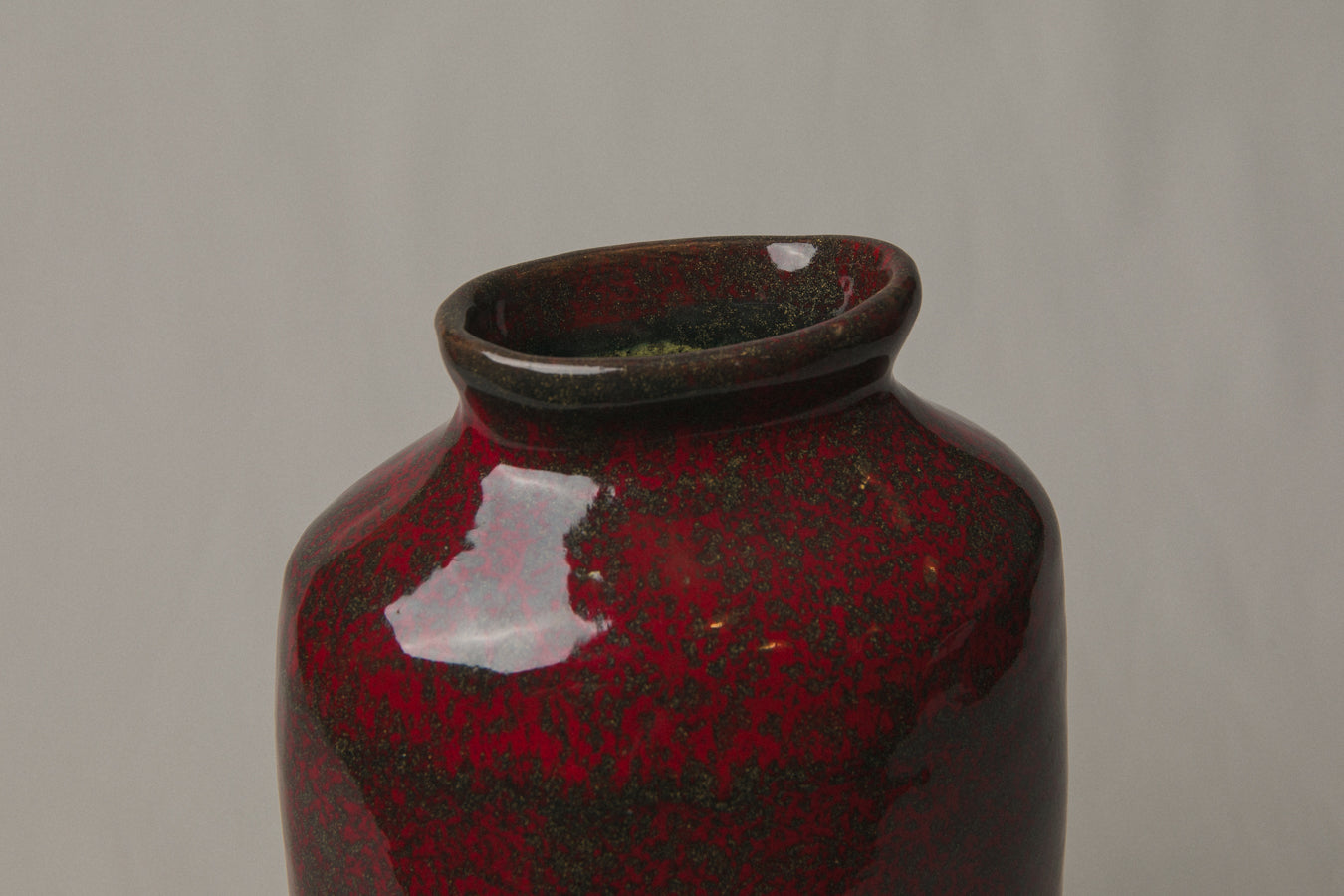 Tall burnt red VASE by Pesthidegkút Ceramics Factory _ 986