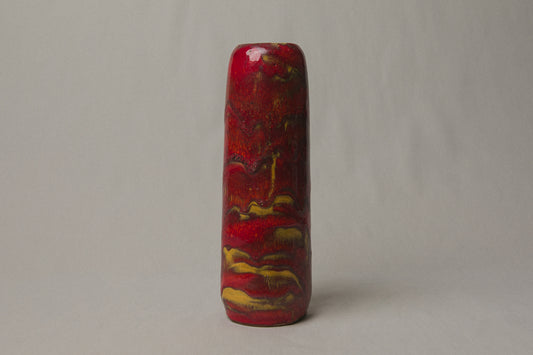 Red streaked VASE by Pesthidegkút Ceramics Factory _ 992