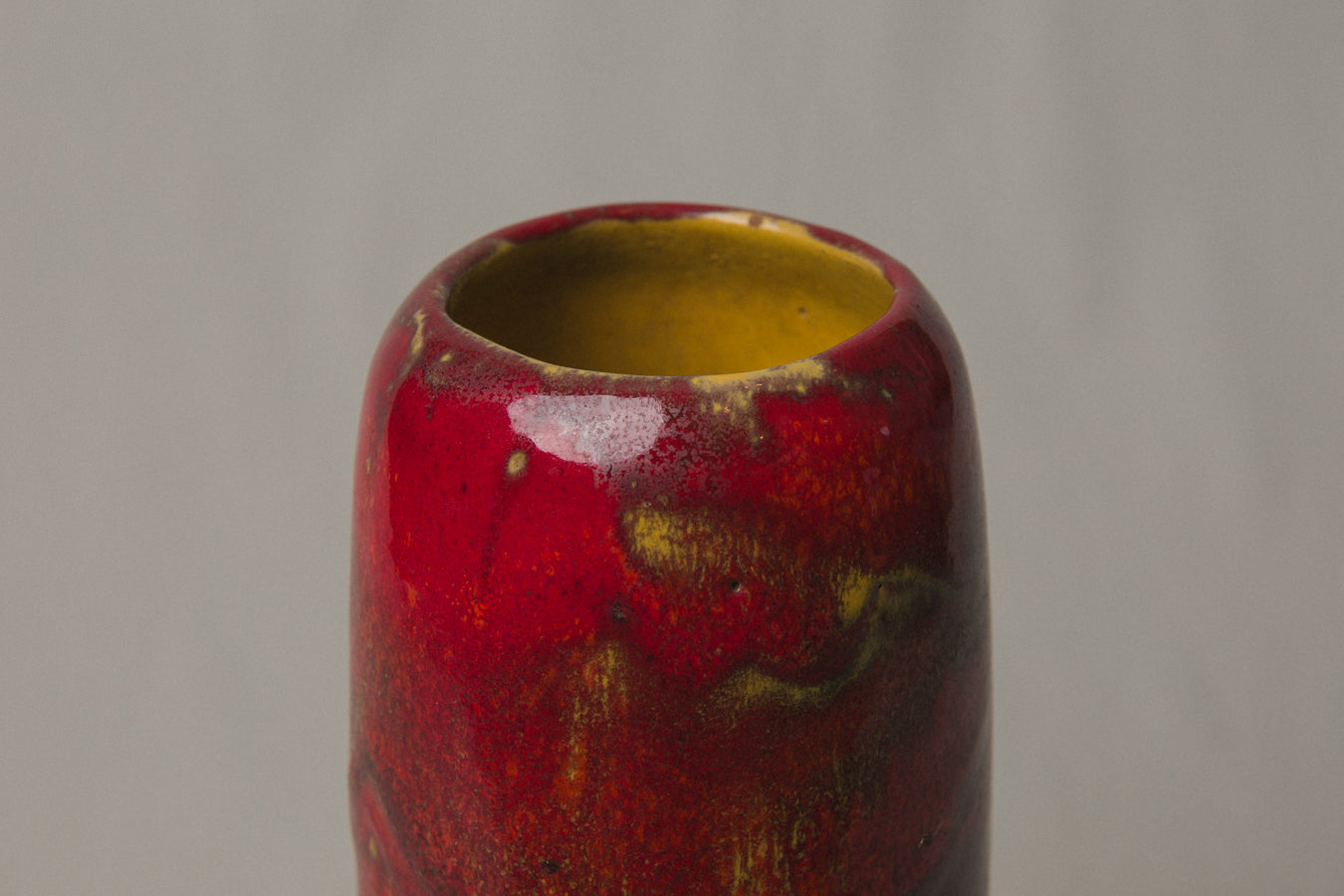Red streaked VASE by Pesthidegkút Ceramics Factory _ 992