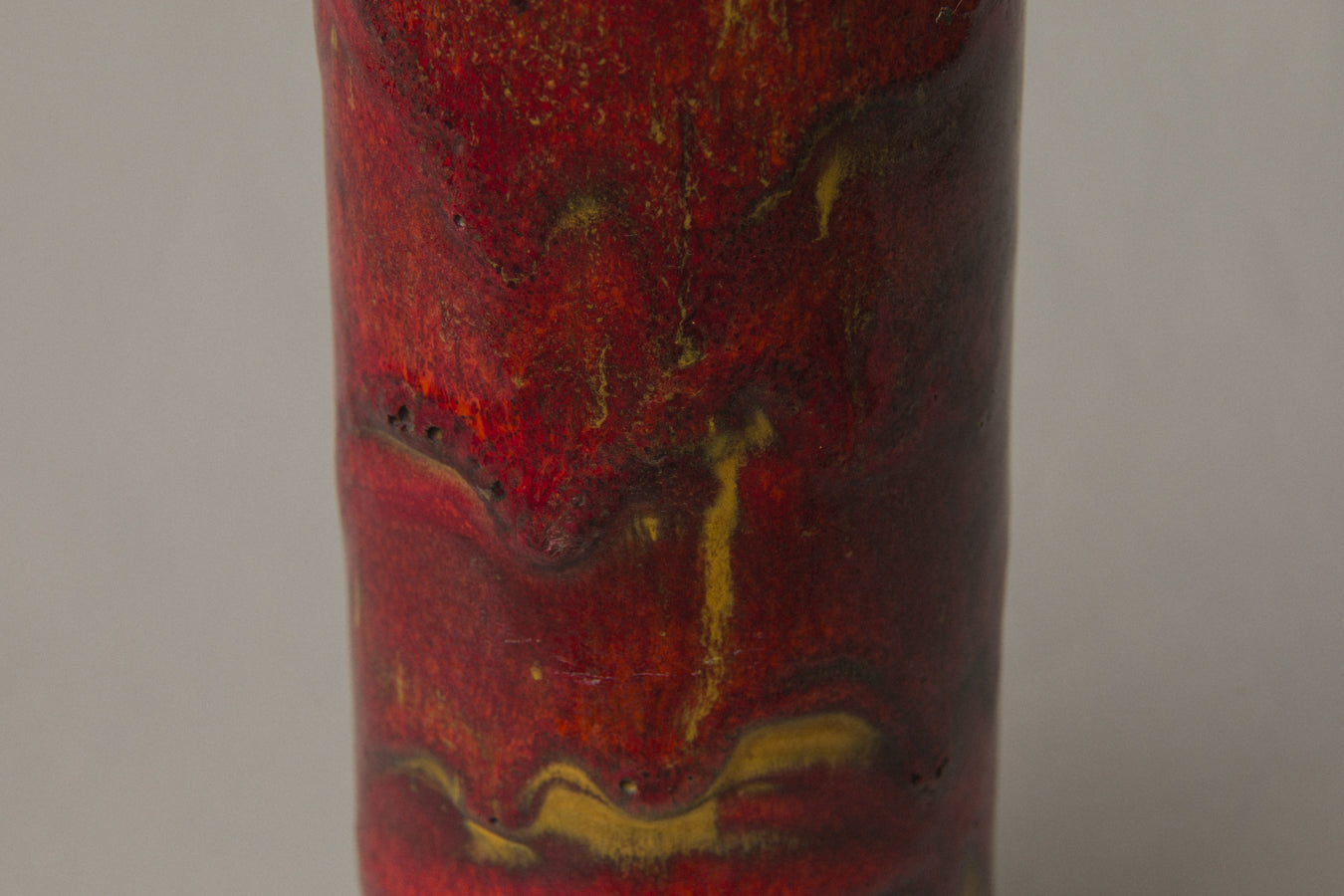 Red streaked VASE by Pesthidegkút Ceramics Factory _ 992