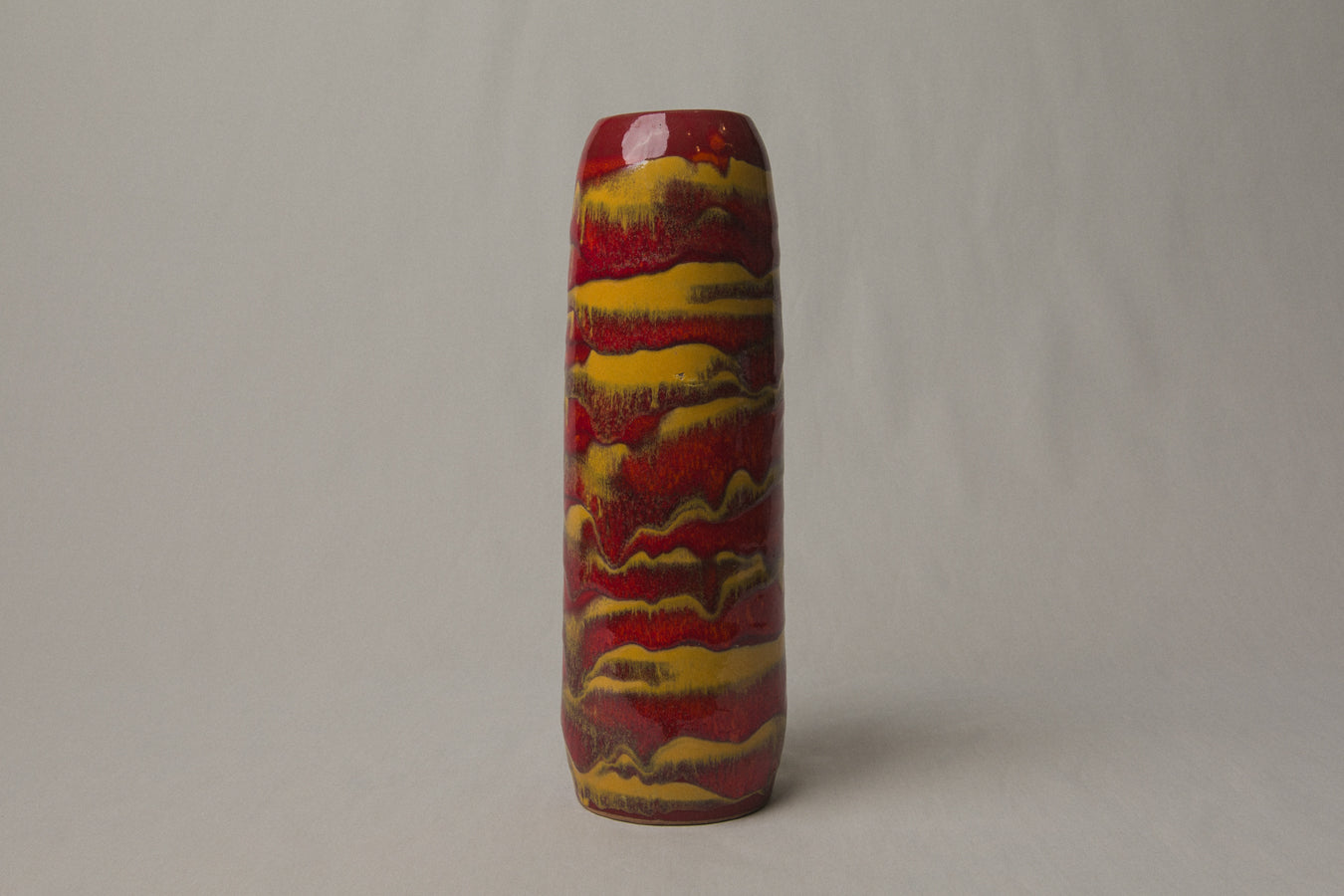 Red streaked VASE by Pesthidegkút Ceramics Factory _ 993