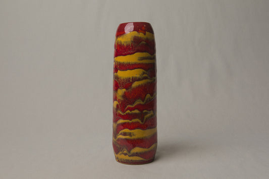 Red streaked VASE by Pesthidegkút Ceramics Factory _ 993