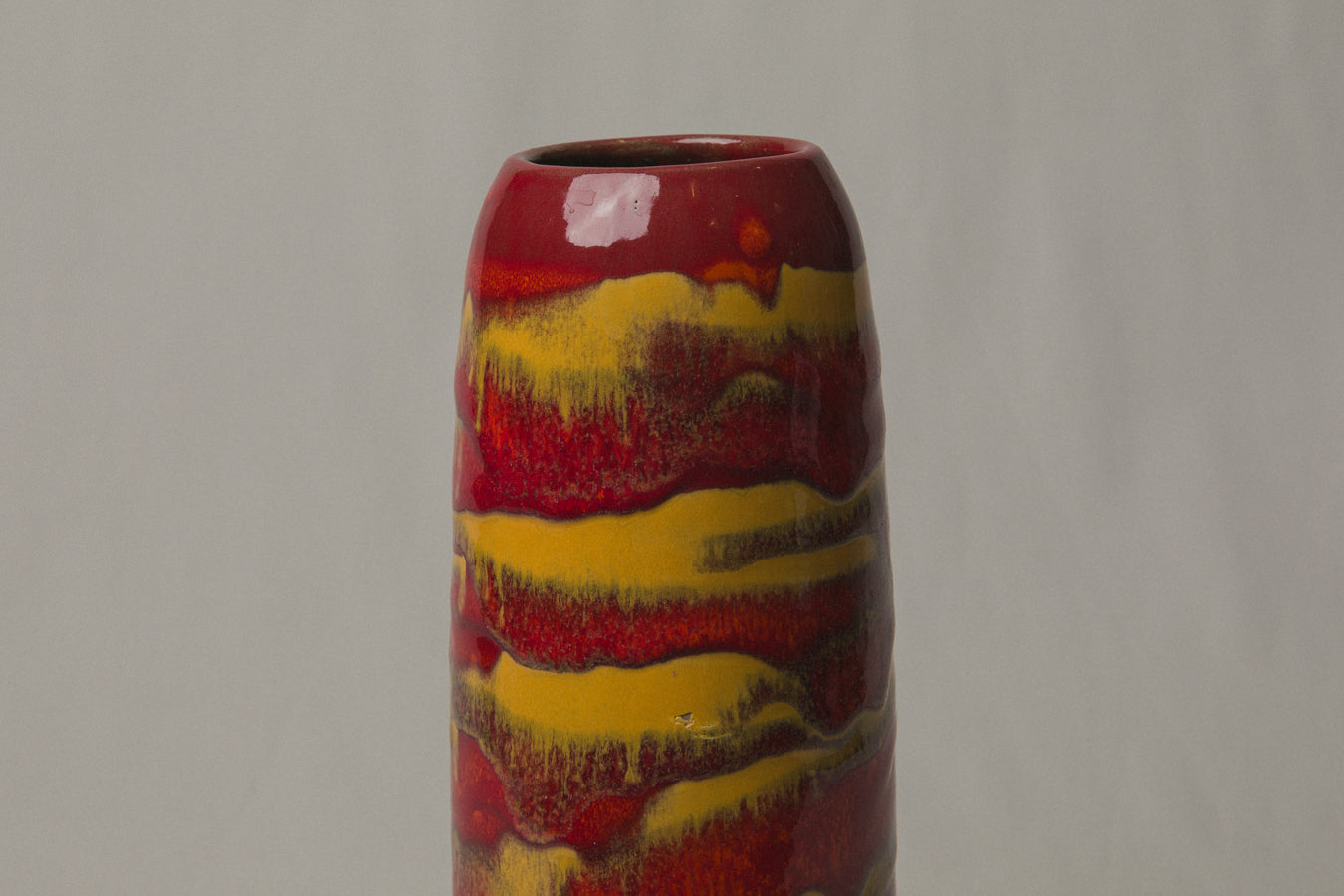 Red streaked VASE by Pesthidegkút Ceramics Factory _ 993